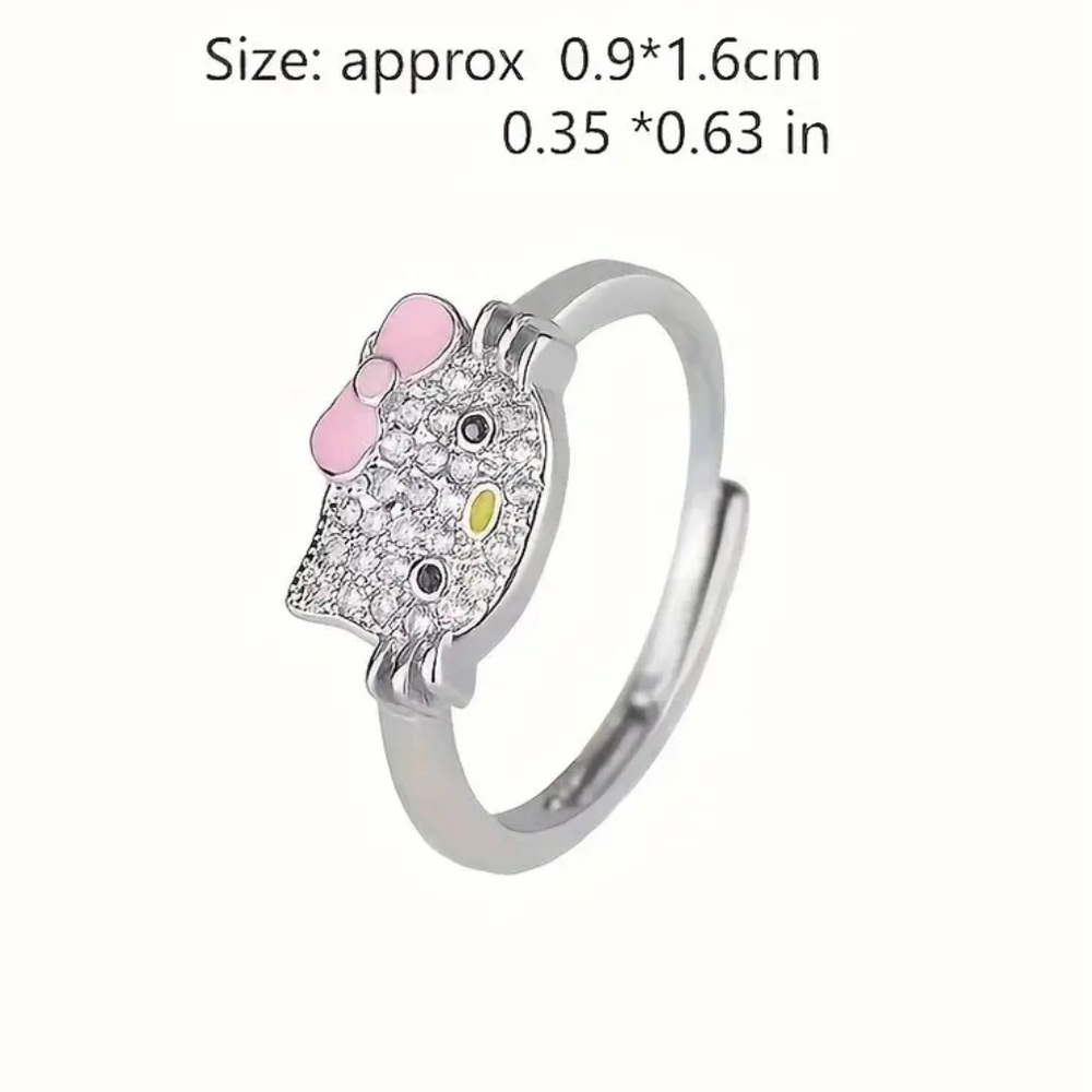 HELLO KITTY OPEN ADJUSTABLE RING-NWT - Picture 2 of 6